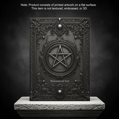 Black Pentagram Gothic Journal - Witchcraft Notebook with Optional Personalized Text
