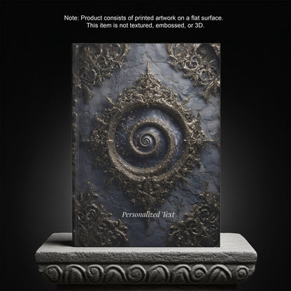 Cosmic Spiral Gothic Journal – Personalized Hardcover Notebook with Optional Custom Text