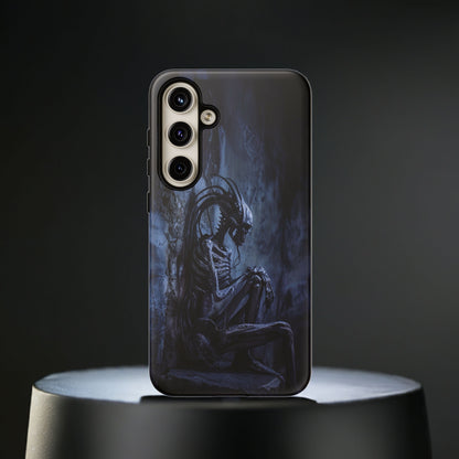 Gothic Alien Skeleton iPhone Case - Sci-Fi Horror Design