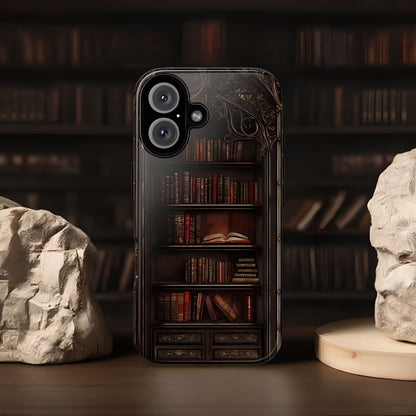 Vintage Library Bookshelf Phone Case