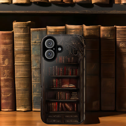 Vintage Library Bookshelf Phone Case