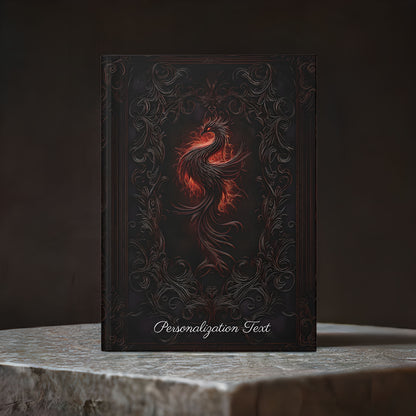 Fiery Phoenix Hardcover Journal - Personalized Notebook