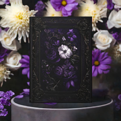 Dark Elegance Floral Hardcover Journal - Personalized Notebook