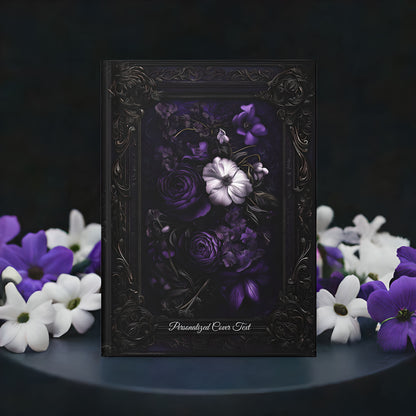 Dark Elegance Floral Hardcover Journal - Personalized Notebook