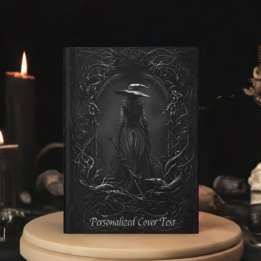 Mystical Dark Witch Hardcover Journal - Personalized Gothic Notebook