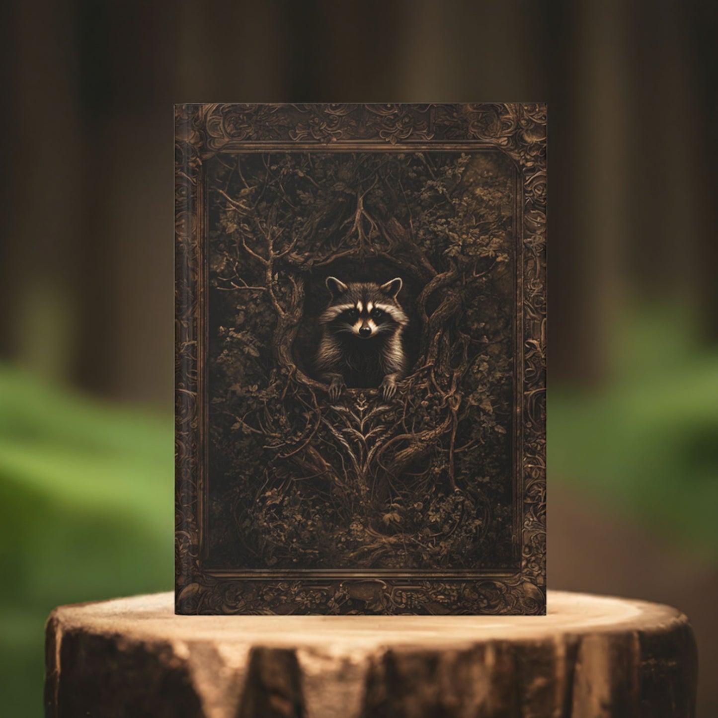 Rustic Raccoon Hardcover Journal