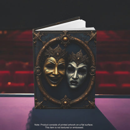 Theatrical Masks Hardcover Journal - Embrace Comedy and Tragedy