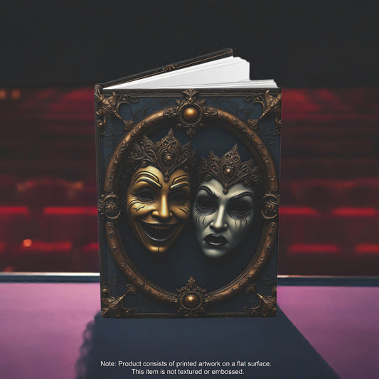 Theatrical Masks Hardcover Journal - Embrace Comedy and Tragedy