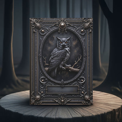 Mystic Owl Gothic Notebook - Personalized Journal