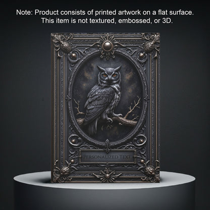 Mystic Owl Gothic Notebook - Personalized Journal