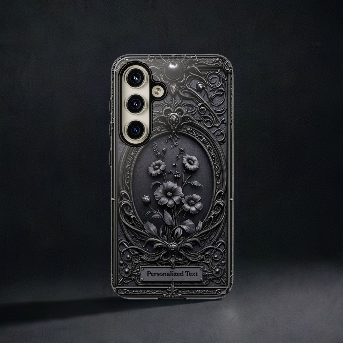 Personalized Gothic Floral Phone Case - Elegant Victorian Design