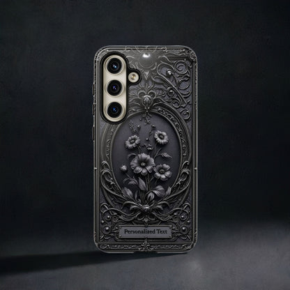 Personalized Gothic Floral Phone Case - Elegant Victorian Design