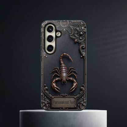 Personalized Gothic Scorpion Phone Case – Dark Aesthetic & Custom Text
