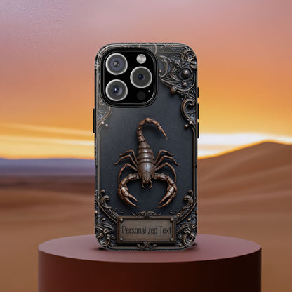 Personalized Gothic Scorpion Phone Case – Dark Aesthetic & Custom Text