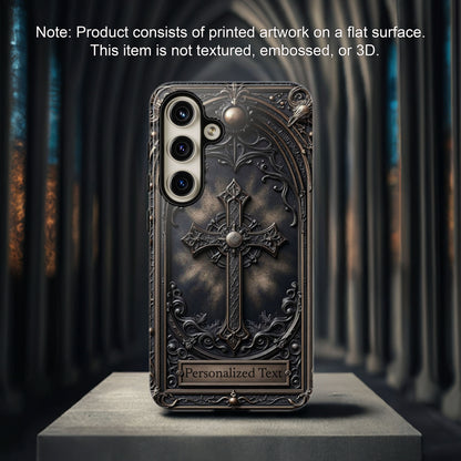 Personalized Gothic Cross Phone Case - Custom Religious & Dark Aesthetic Design