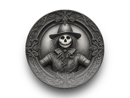Gothic Scarecrow Plate – Halloween Horror Décor for Dark Aesthetic Homes