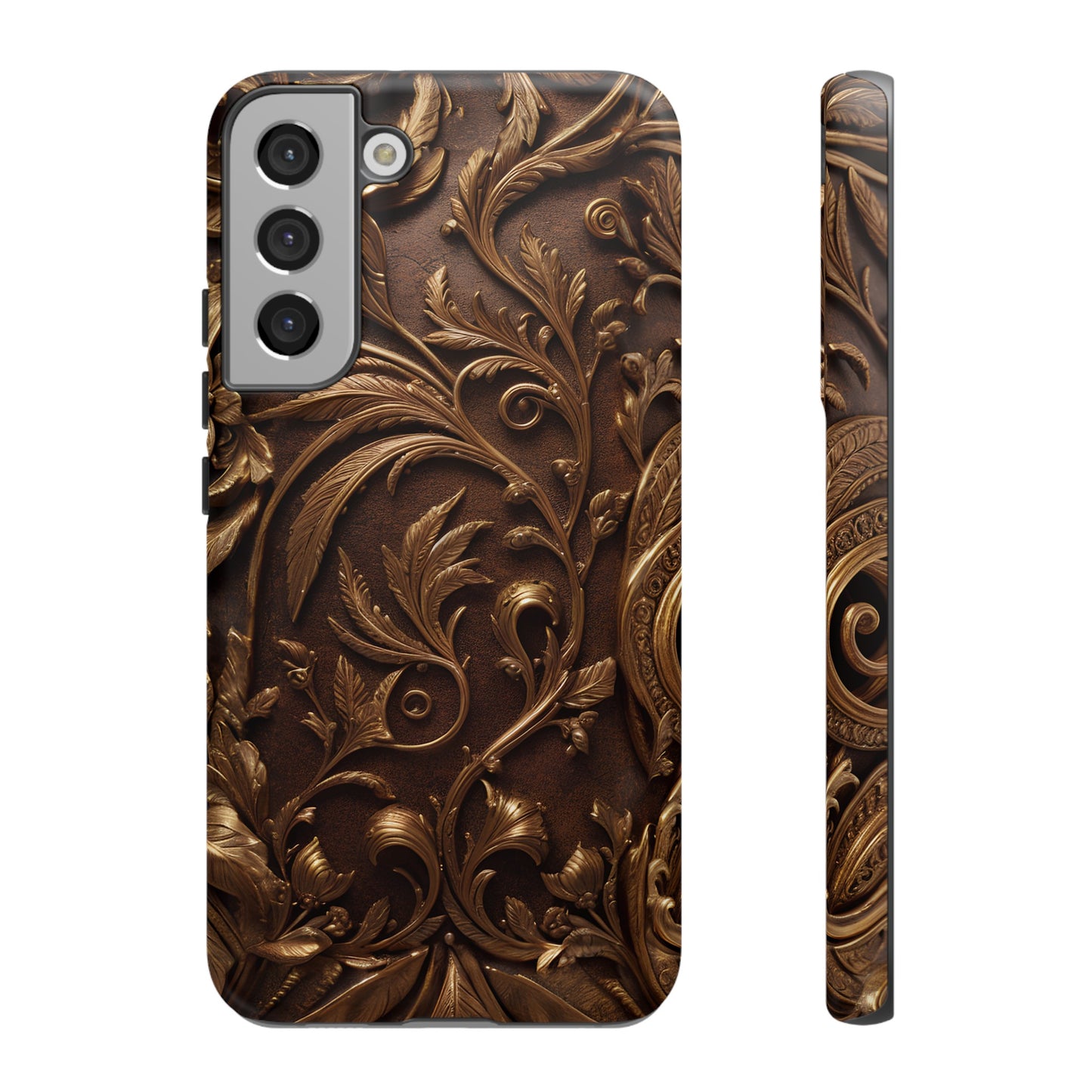 Elegant Bronze Phone Case – Victorian Floral Design for iPhone, Samsung Galaxy, and Google Pixel Devices