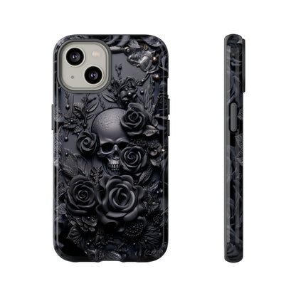 Gothic Black Roses Tough Phone Case – Elegant Dark Floral Design for iPhone, Samsung Galaxy, and Google Pixel Devices