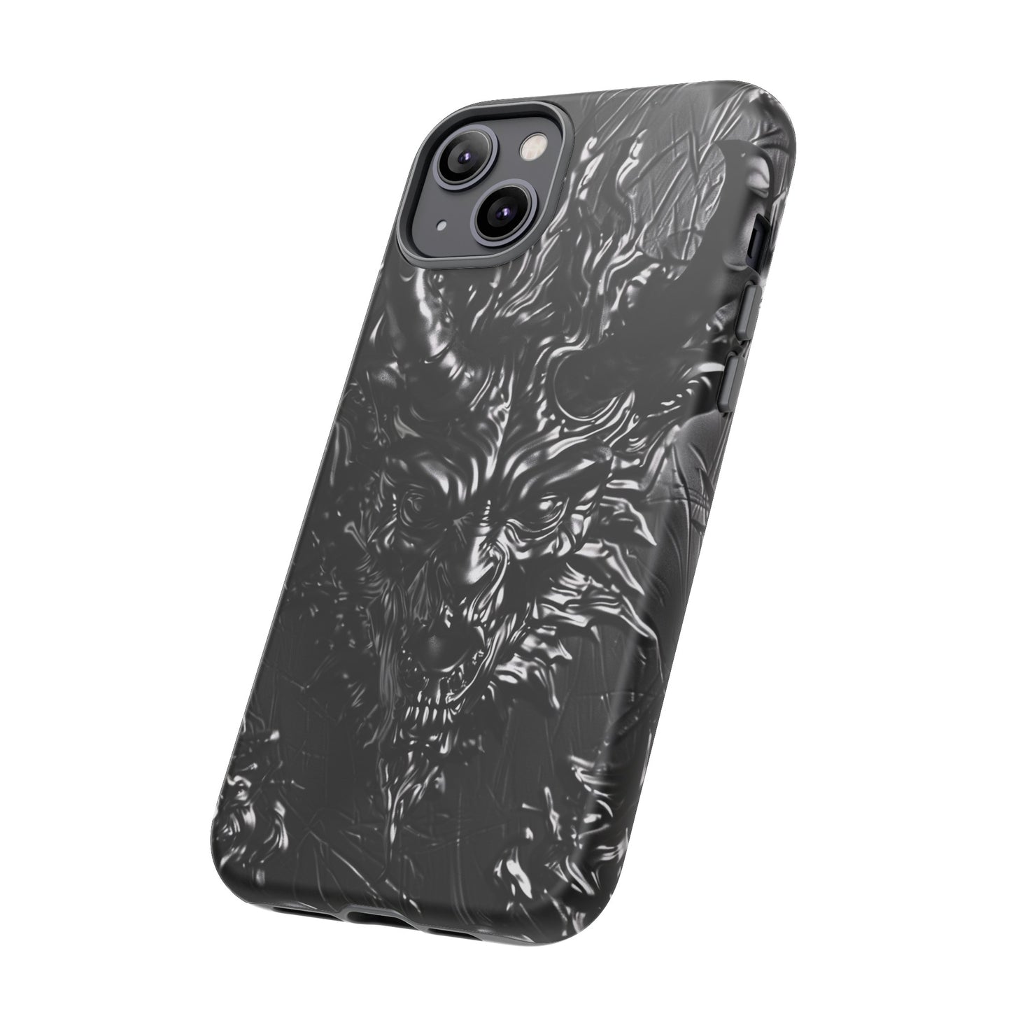 Silver Devil Phone Case – Gothic Demon Design for iPhone, Samsung Galaxy, and Google Pixel Devices