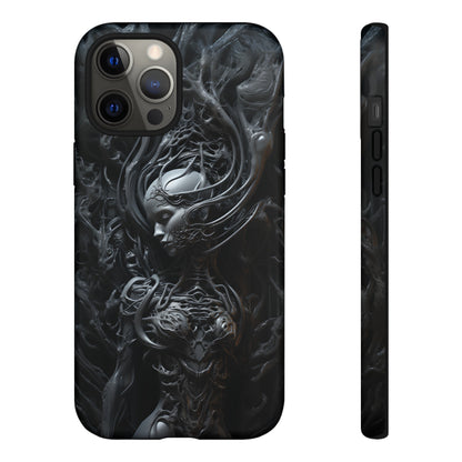 Biomechanical Beauty Phone Case – Futuristic Alien Design for iPhone, Samsung Galaxy, and Google Pixel Devices