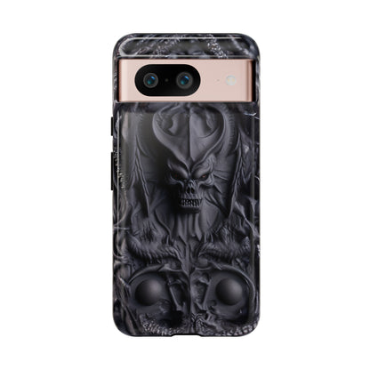 Black Demon Phone Case – Horned Hell Horror Design for iPhone, Samsung Galaxy, and Google Pixel Devices