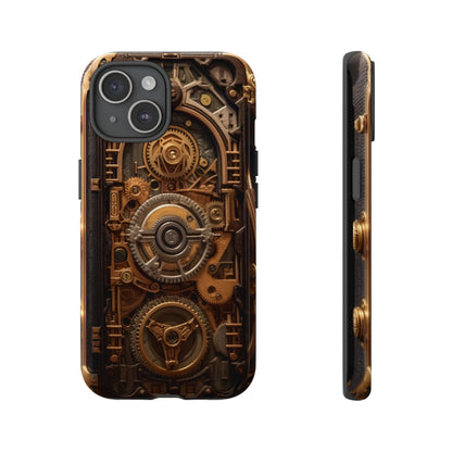 Gearworks Tough Phone Case – Steampunk Clockwork Design for iPhone, Samsung Galaxy, and Google Pixel Devices