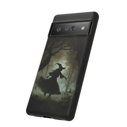 Spooky Witch Silhouette Phone Case - Halloween Dark Art Design for iPhone, Samsung Galaxy, and Google Pixel Devices