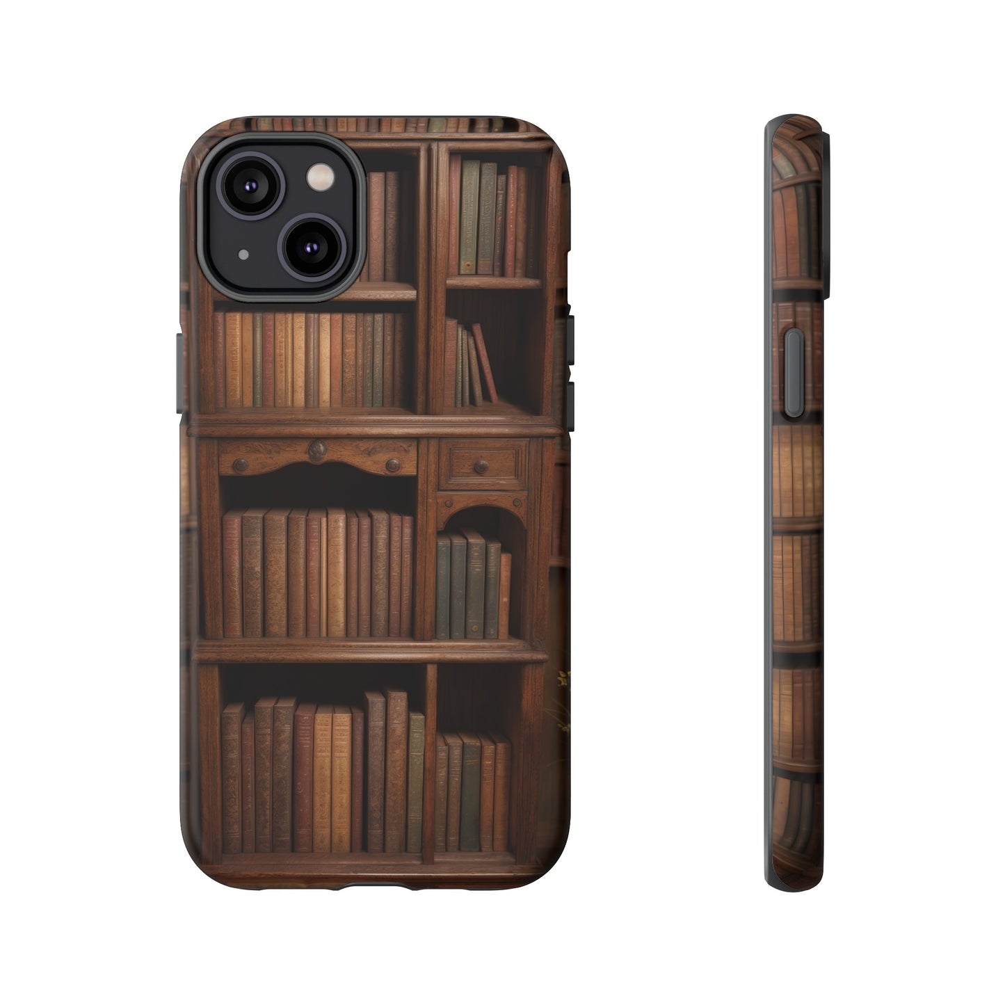 Book Shelf Phone Case – Vintage Library Design for iPhone, Samsung Galaxy, and Google Pixel Devices