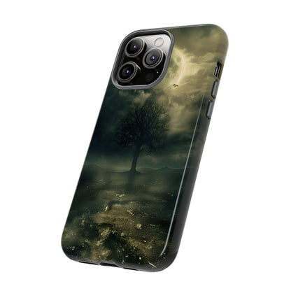 The Tree of Desolation Phone Case – Dark Fantasy Gothic Art with Full Moon for iPhone, Samsung Galaxy, and Google Pixel Devices