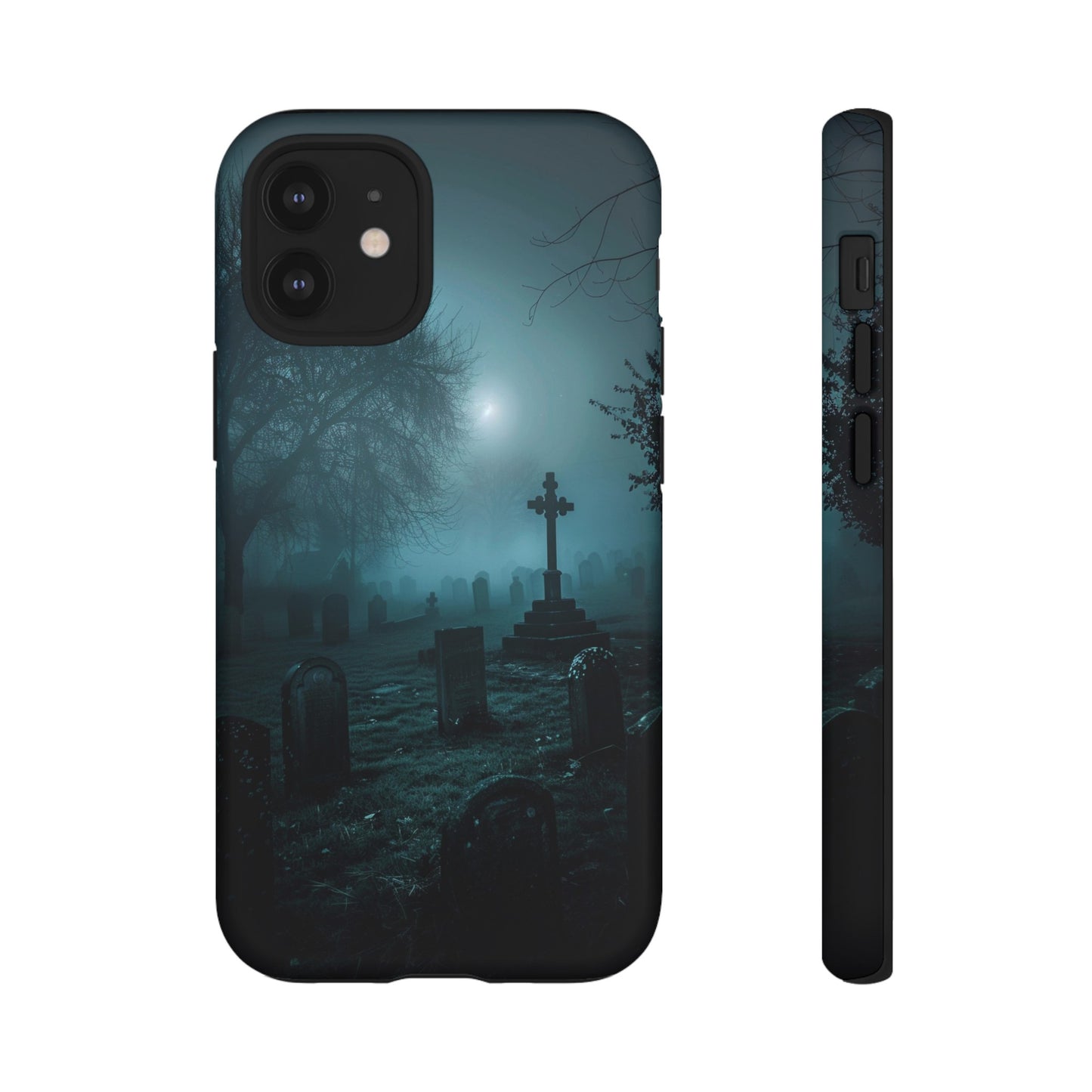 Graveyard at Night Phone Case – Eerie Cemetery Design for iPhone, Samsung Galaxy, and Google Pixel Devices