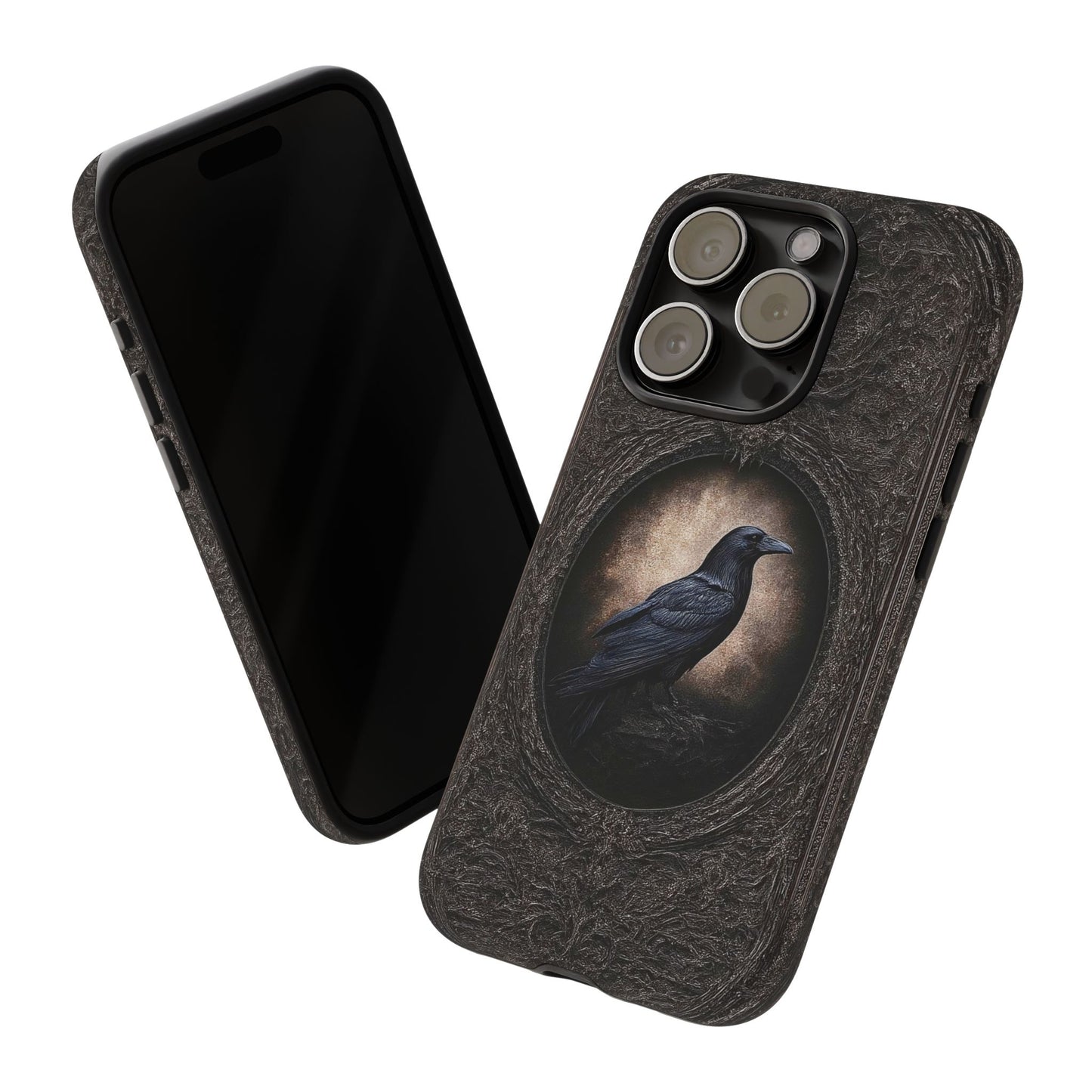 Gothic Raven Phone Case - Mysterious Dark Bird Design