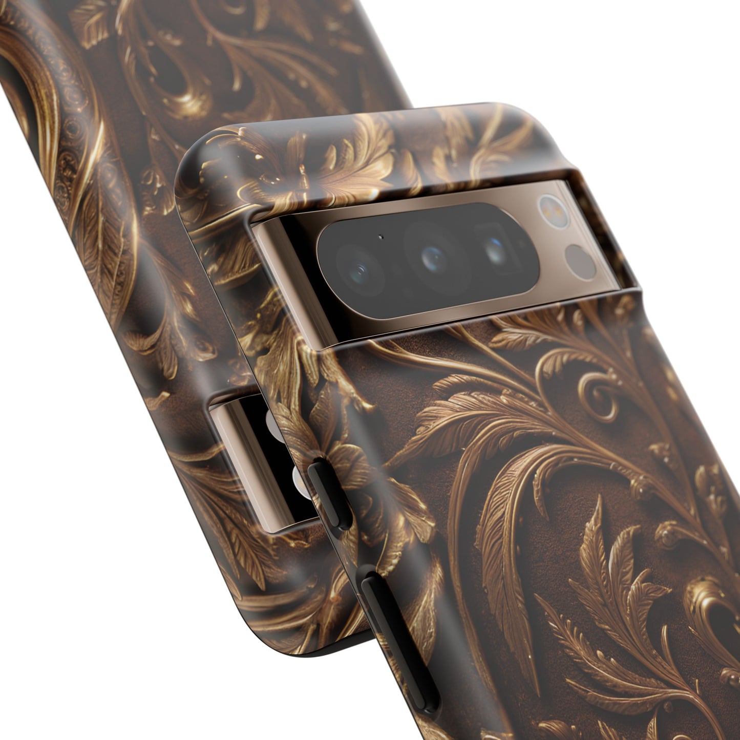 Elegant Bronze Phone Case – Victorian Floral Design for iPhone, Samsung Galaxy, and Google Pixel Devices