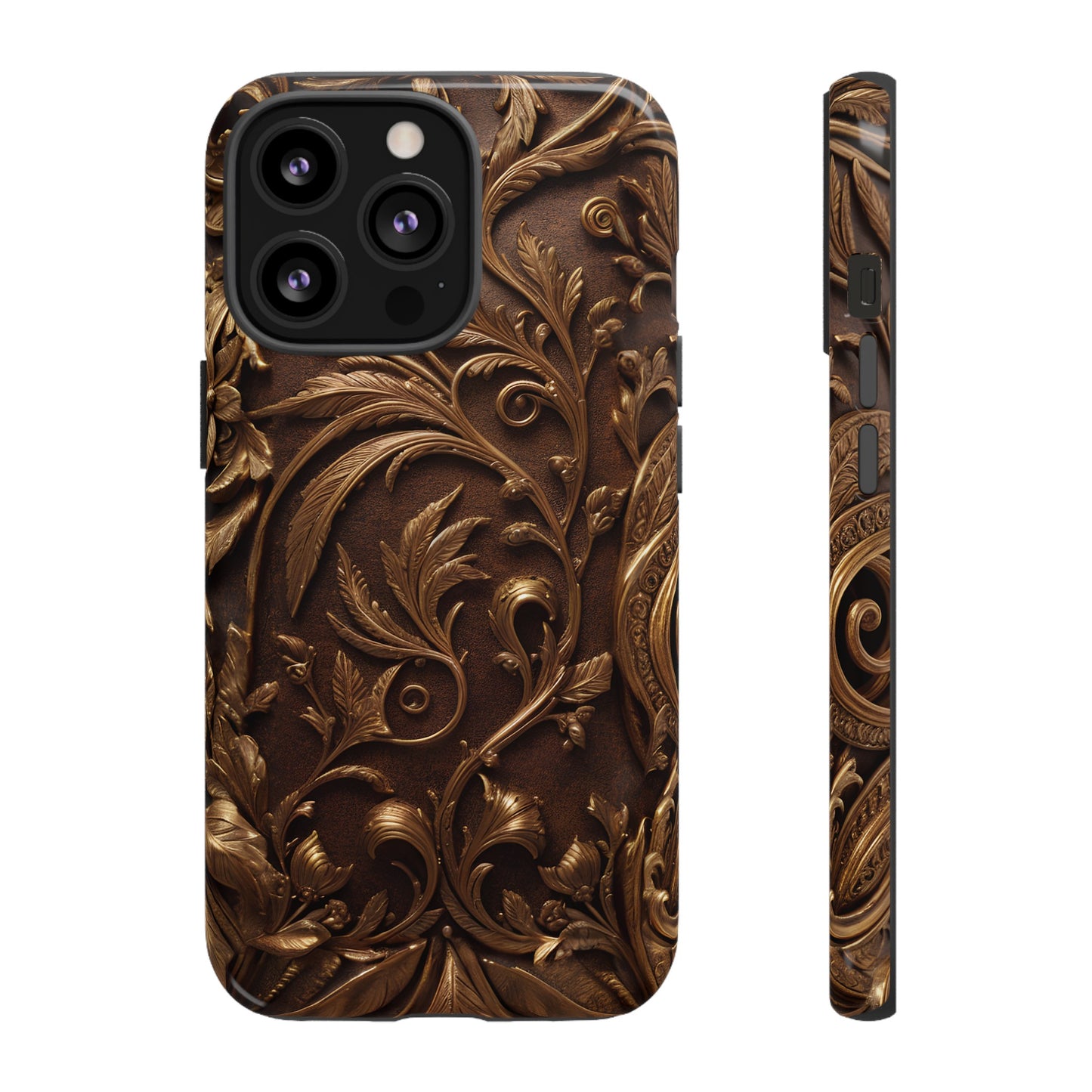 Elegant Bronze Phone Case – Victorian Floral Design for iPhone, Samsung Galaxy, and Google Pixel Devices