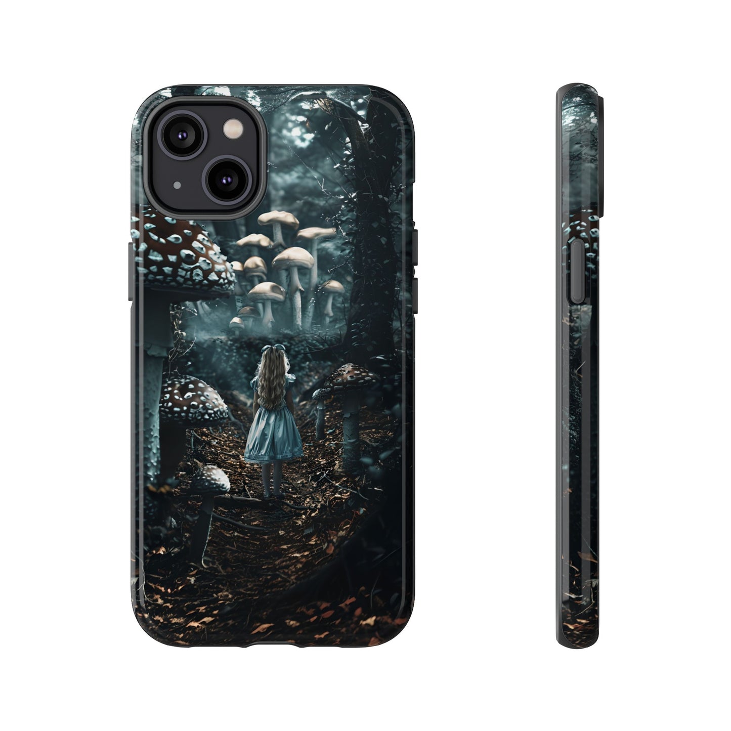 Alice in the Mushroom Forest Phone Case – Fantasy Wonderland Design for iPhone, Samsung Galaxy, and Google Pixel Devices