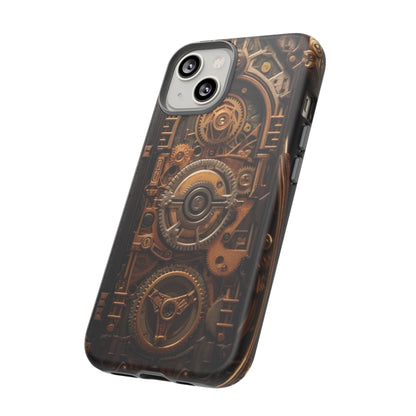 Gearworks Tough Phone Case – Steampunk Clockwork Design for iPhone, Samsung Galaxy, and Google Pixel Devices