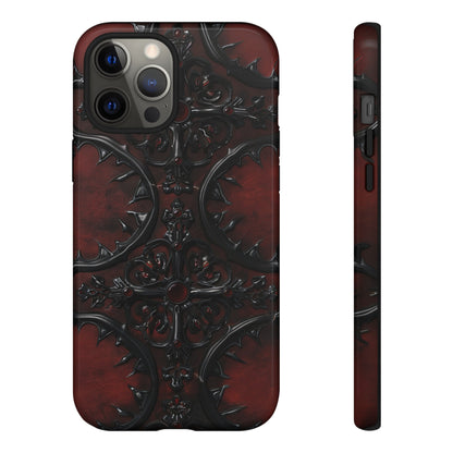 Vampiric Leather Phone Case for iPhone, Samsung Galaxy, and Google Pixel Devices - Gothic Ornate Design