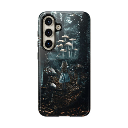 Alice in the Mushroom Forest Phone Case – Fantasy Wonderland Design for iPhone, Samsung Galaxy, and Google Pixel Devices