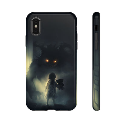 A Child Facing A Terrifying Monster Phone Case - for iPhone, Samsung Galaxy, and Google Pixel Devices