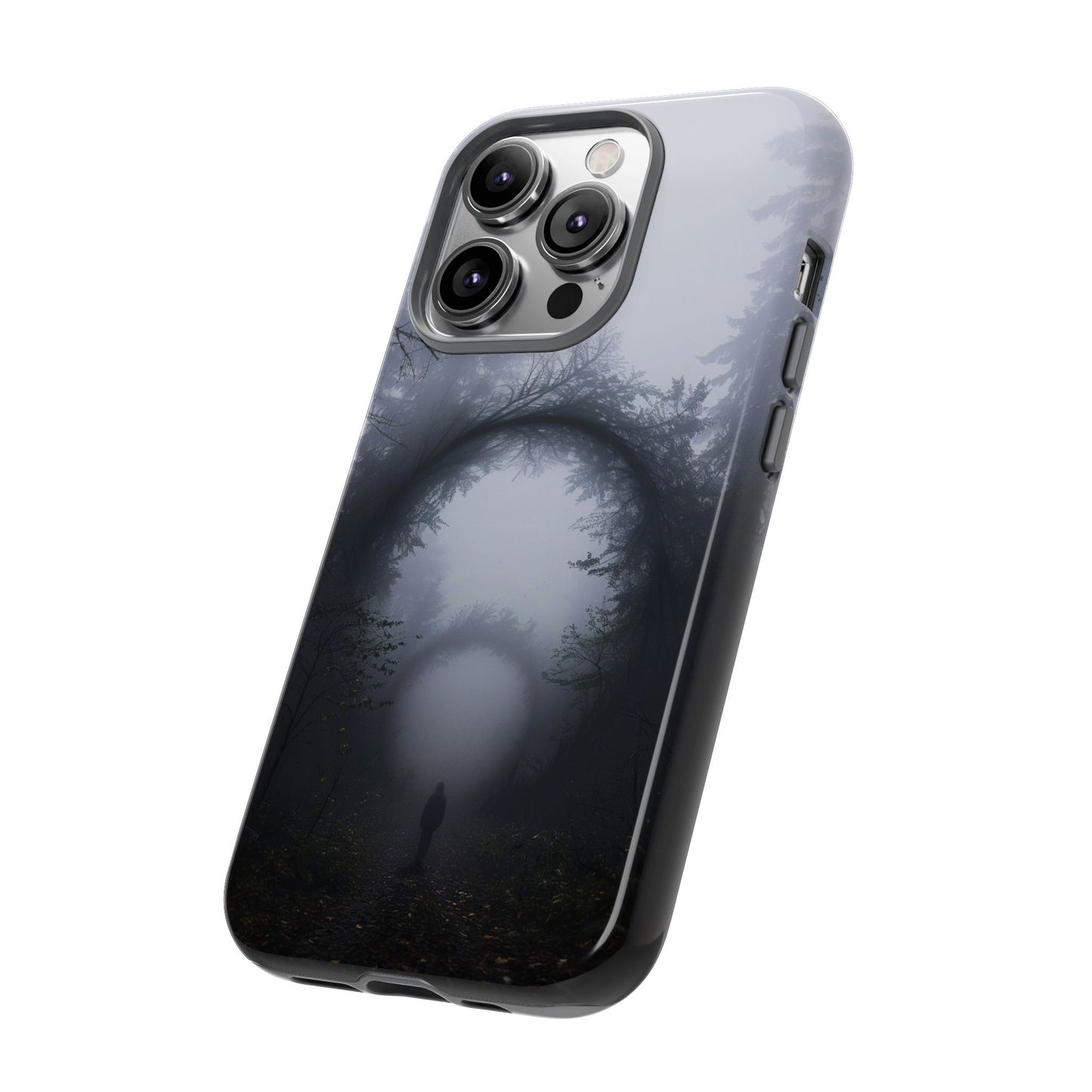 Mystical Forest Portal Phone Case - Atmospheric Foggy Path with Enchanted Tunnel For iPhone, Samsung Galaxy, and Google Pixel Devices.