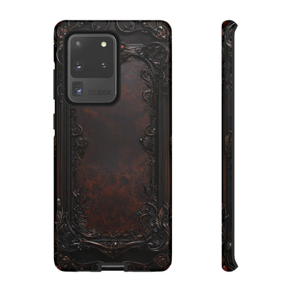 Gothic Ornate Leather-Inspired Phone Case - Dark Aesthetic Cover