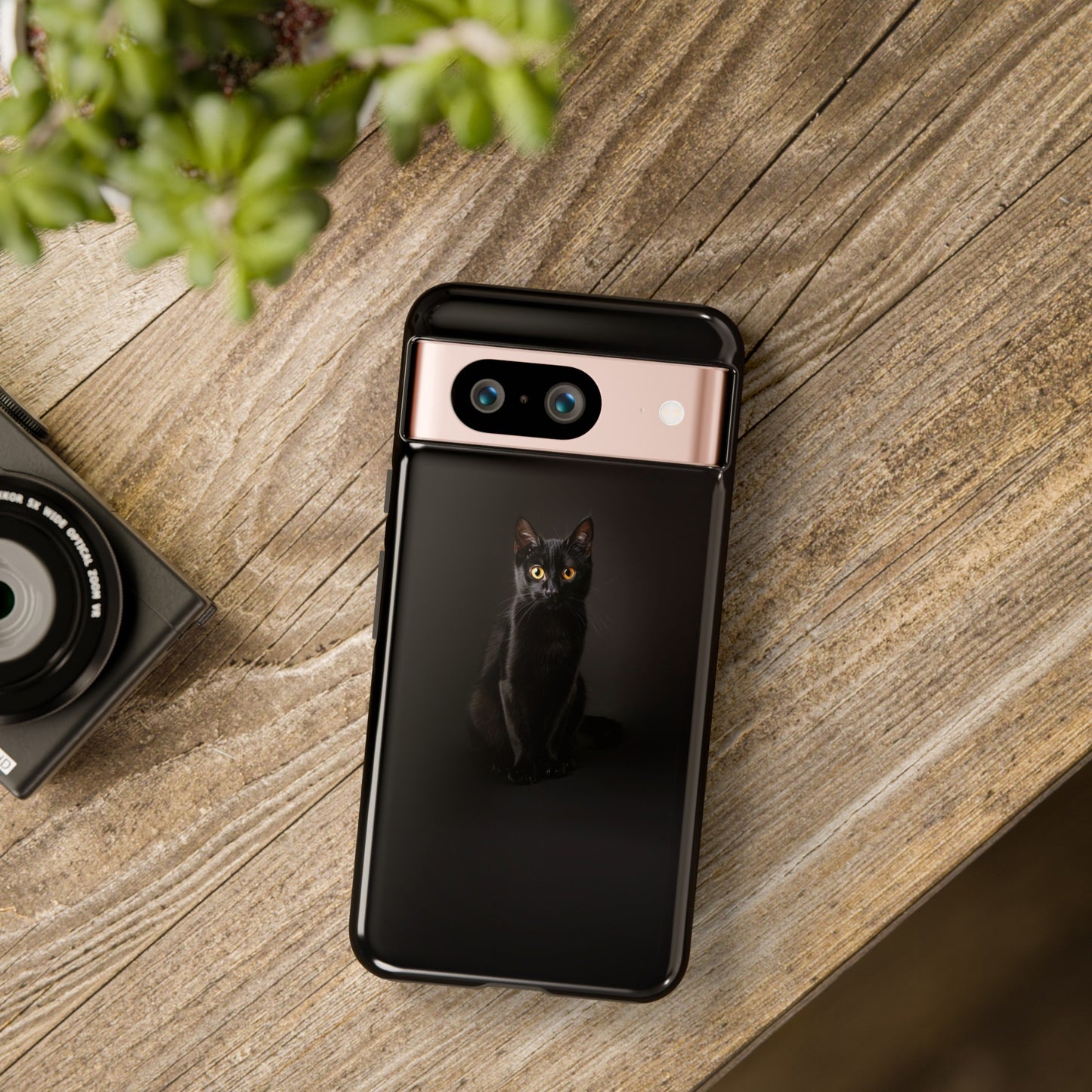 Black Cat Phone Case – Mystical Cat Design for iPhone, Samsung Galaxy, and Google Pixel Devices