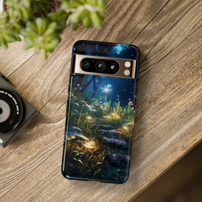 Fireflies in the Forest Tough Phone Case – Enchanting Summer Night Design for iPhone, Samsung Galaxy, and Google Pixel Devices