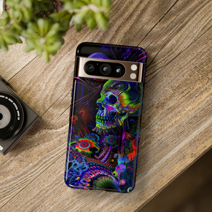 Psychedelic Skull Phone Case – Vibrant Pastel Design for iPhone, Samsung Galaxy, and Google Pixel Devices