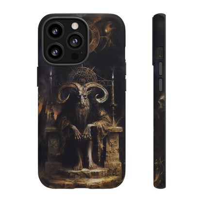 Dark Gothic Goat Demon Phone Case - Occult Horned Beast Art Design