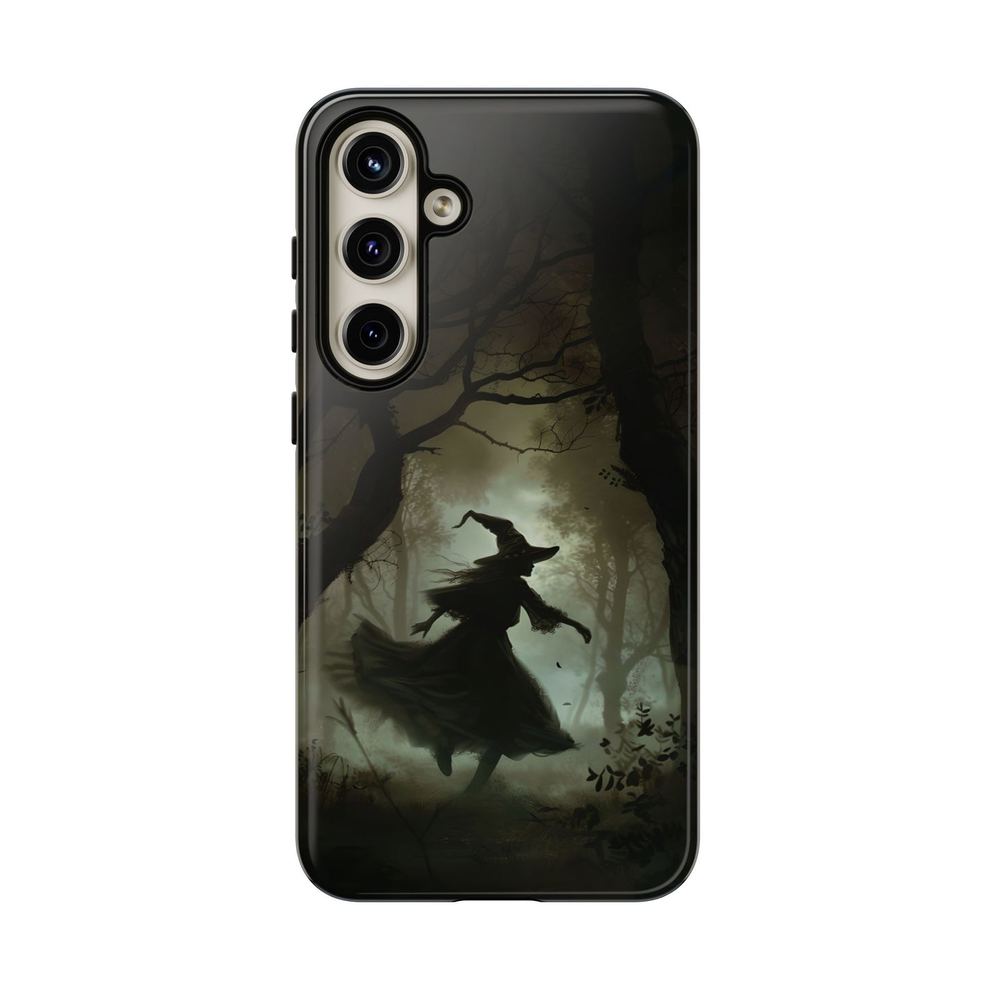 Spooky Witch Silhouette Phone Case - Halloween Dark Art Design for iPhone, Samsung Galaxy, and Google Pixel Devices