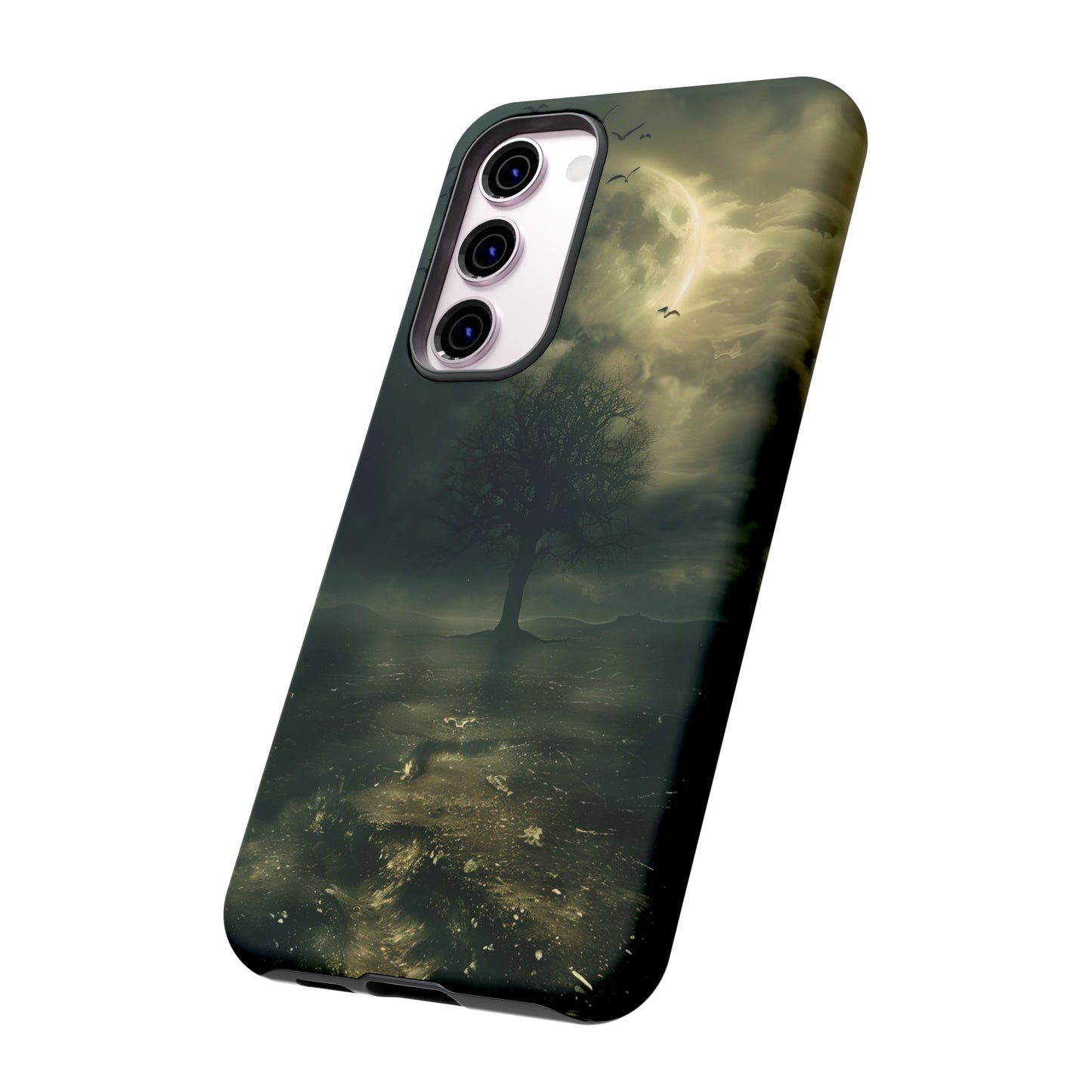 The Tree of Desolation Phone Case – Dark Fantasy Gothic Art with Full Moon for iPhone, Samsung Galaxy, and Google Pixel Devices