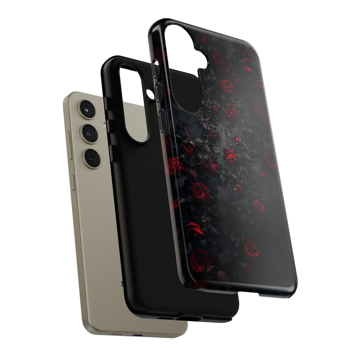 Gothic Roses Tough Phone Case – Elegant Dark Floral Design for iPhone, Samsung Galaxy, and Google Pixel Devices