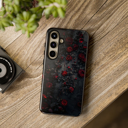 Gothic Roses Tough Phone Case – Elegant Dark Floral Design for iPhone, Samsung Galaxy, and Google Pixel Devices