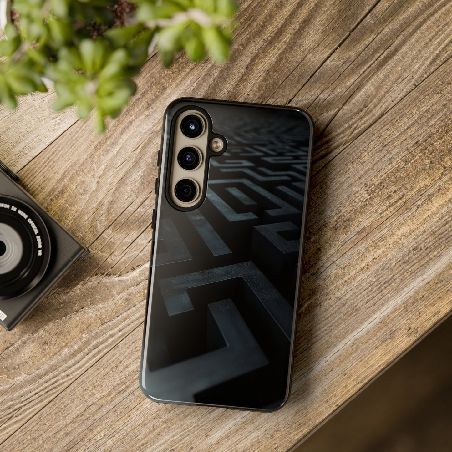 Black Maze Phone Case – Intricate Labyrinth Design for iPhone, Samsung Galaxy, and Google Pixel Devices