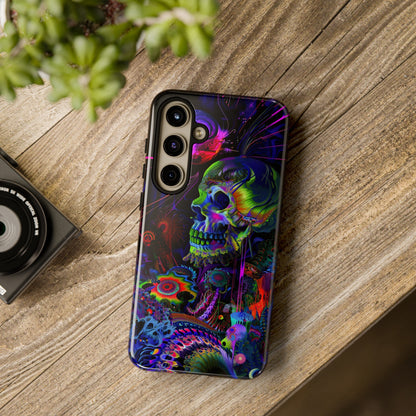 Psychedelic Skull Phone Case – Vibrant Pastel Design for iPhone, Samsung Galaxy, and Google Pixel Devices